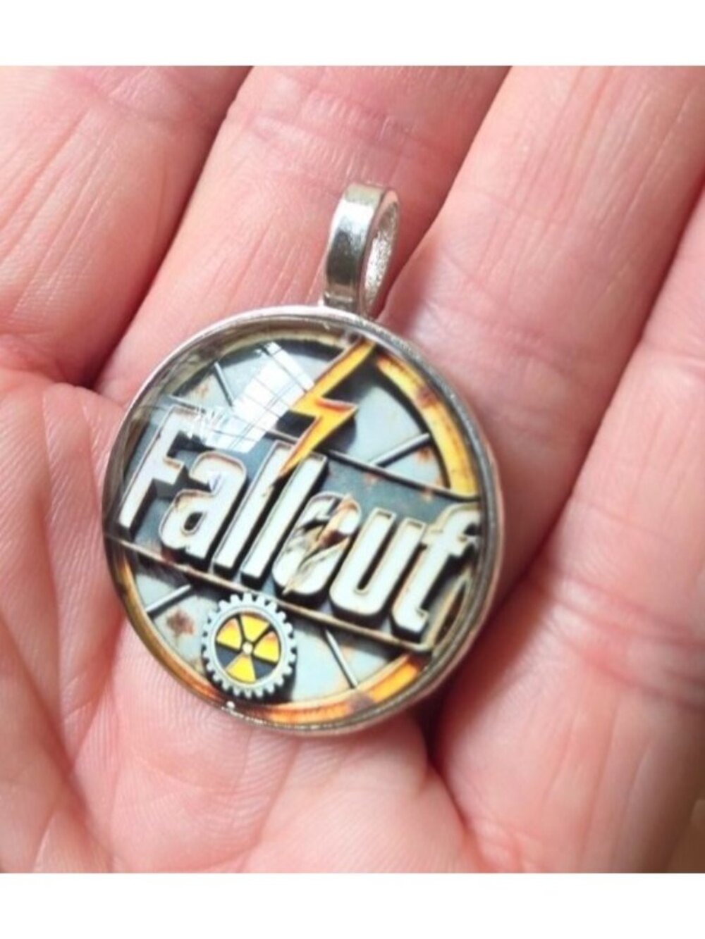 Fallout Logo Metal Keychain Pendant Silver Finish Compact Design New In Package